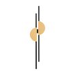Aplica LED moderna Skyline neagra cu disc plin abajur alama L19cm 23W, Maytoni