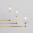 Candelabru modern cu 3 brate mobile din alama masiva si abajururi din sticla suflata, Universe, B061 SchwungHome