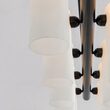 Candelabru modern cu 10 brate din alama masiva si abajururi din sticla opal, Odyssey Linear SM, B144 SchwungHome