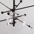 Candelabru modern cu 6 brate din alama masiva si abajururi din sticla suflata, RD 15, B013 SchwungHome