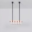Candelabru modern cu 10 brate din alama masiva si abajururi din sticla opal, Odyssey Linear XS, B143 SchwungHome