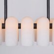 Candelabru modern cu 10 brate din alama masiva si abajururi din sticla opal, Odyssey Linear XS, B143 SchwungHome