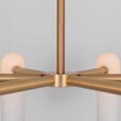 Candelabru modern cu 6 brate din alama masiva si abajururi din sticla opal, Odyssey SM, B154 SchwungHome