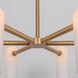 Candelabru modern cu 6 brate din alama masiva si abajururi din sticla opal, Odyssey SM, B154 SchwungHome