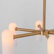 Candelabru modern cu 6 brate din alama masiva si abajururi din sticla opal, Odyssey SM, B154 SchwungHome