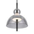 Lustra LED moderna Bangkok neagra rotunda abajur fumuriu Ø25cm 12W, Maytoni