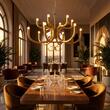 Candelabru modern Luxor auriu dimmabil TRIAC LED 54W/6396lm/3000K, 01-3228 Redo