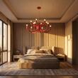Candelabru modern Luxor rosu dimmabil TRIAC LED 54W/6396lm/3000K, 01-3229 Redo