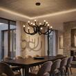 Candelabru modern Luxor negru dimmabil TRIAC LED 54W/6396lm/3000K, 01-3230 Redo
