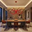 Candelabru modern Luxor rosu dimmabil TRIAC LED 81W/8817lm/3000K, 01-3233 Redo
