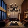 Candelabru modern Luxor negru dimmabil TRIAC LED 81W/8817lm/3000K, 01-3234 Redo