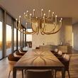 Candelabru modern Luxor auriu dimmabil TRIAC LED 108W/11454lm/3000K, 01-3236 Redo