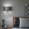 Aplica moderna neagra 1xE27/60W si LED 1.5W/50lm/3000K, Hotel AP2 035956 Ideal Lux
