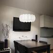 Lustra moderna alba abajururi sticla 5xE27/60W, Ovalino SP5 074139 Ideal Lux