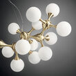 Candelabru alama satinata abajururi sticla alba 15xE14/28W, NODI SP15 241012 Ideal Lux