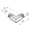 Element conexiune L si alimentare dreapta 2 sine 3 circuite TRACK N 3c L MWH Arelux TKN1007 MWH
