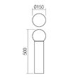 Stalp exterior IP44 gri 1xE27/28W H50, Bulk 90642 Smarter