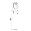 Stalp exterior IP44 gri 1xE27/28W H80, Bulk 90643 Smarter