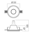 Spot trimless XGESS MINI TRIM. GU10/PAR16 1x50W Ø130 IP20 GP WH Arelux GSS03
