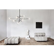 Candelabru modern cu 8 brate din alama masiva si abajururi din sticla suflata, RD 15, B080 Schwunghome