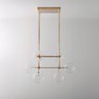 Candelabru modern din alama masiva si abajururi din sticla suflata, Soap 6 DT, B036 Schwunghome