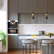 Lustra moderna neagra conica inel decorativ auriu E27/42W, Kilt 01-2711 Smarter