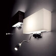 Aplica moderna alba, abajur textil, 1xE27/60W si LED 1.5W/55lm/3000K, Hotel AP2 035949, Ideal Lux