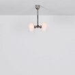 Candelabru modern cu 4 brate din alama masiva si abajururi din sticla opal, Odyssey, B141 SchwungHome