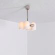 Candelabru modern cu 4 brate din alama masiva si abajururi din sticla opal, Odyssey, B141 SchwungHome