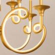 Candelabru Chateau modern auriu, dispersor din silicon, LED 69W/7600lm/3000K, CRI80, ICH C12 11, Incanti