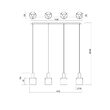 Lustra moderna neagra abajururi sticlă fumurie 4xE27/42W, Lou 01-2008 Redo