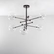 Candelabru modern cu 6 brate din alama masiva si abajururi din sticla suflata, RD 15, B013 SchwungHome