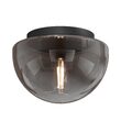 Plafoniera moderna Glassy neagra abajur fumuriu Ø31cm, Maytoni