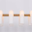 Candelabru modern cu 16 brate din alama masiva si abajururi din sticla opal, Odyssey Linear LG, B158 SchwungHome