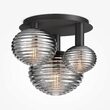 Plafoniera moderna Reels neagra abajur fumuriu L46cm, Maytoni