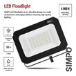Proiector LED 30W, lumina neutra 4000 K, 3000lm, IP65, negru, ZS2233 Emos