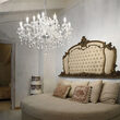 Candelabru clasic cromat cristal si sticla suflata 18xE14/40W, NAPOLEON SP18 167268 Ideal Lux