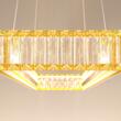 Lustra Akala moderna aurie cu cristale, dimmabila in 3 pasi, LED 60W/7200lm/3000K,  CRI90, IAK PP, Incanti