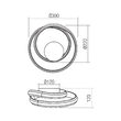 Aplică LED modernă neagră 20W 2700/3000/4000K Torsion 01-4353 Redo
