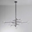 Candelabru modern cu 8 brate din alama masiva si abajururi din sticla suflata, RD 15, B080 Schwunghome