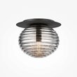 Plafoniera moderna Reels neagra abajur fumuriu Ø35cm, Maytoni
