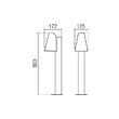 Stalp exterior maro dispersor sticla IP44 1xGU10/35W, Alvar 9532 Redo