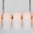 Candelabru modern cu 10 brate din alama masiva si abajururi din sticla opal, Odyssey Linear XS, B143 SchwungHome