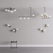 Lustra moderna negru mat+auriu abajururi sticla opal 6xE14/28W, Essential 01-2950 Smarter