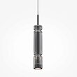 Lustra LED moderna Ordo neagra abajur fumuriu Ø8cm 8W, Maytoni