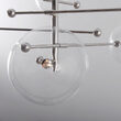 Candelabru modern cu 6 brate din alama masiva si abajururi din sticla suflata, RD 15, B013 SchwungHome