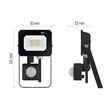 Proiector negru LED cu senzor de miscare, 10W, lumina neutra 4000 K, 1000lm, IP44, ZS2313 Emos