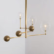 Candelabru modern cu 3 brate mobile din alama masiva si abajururi din sticla suflata, Universe, B061 SchwungHome
