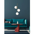 Lustra moderna auriu mat abajururi sticla opal, NIVA 01-2627 Smarter