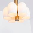 Candelabru modern cu 6 brate din alama masiva si abajururi din sticla opal, Odyssey, B142 SchwungHome